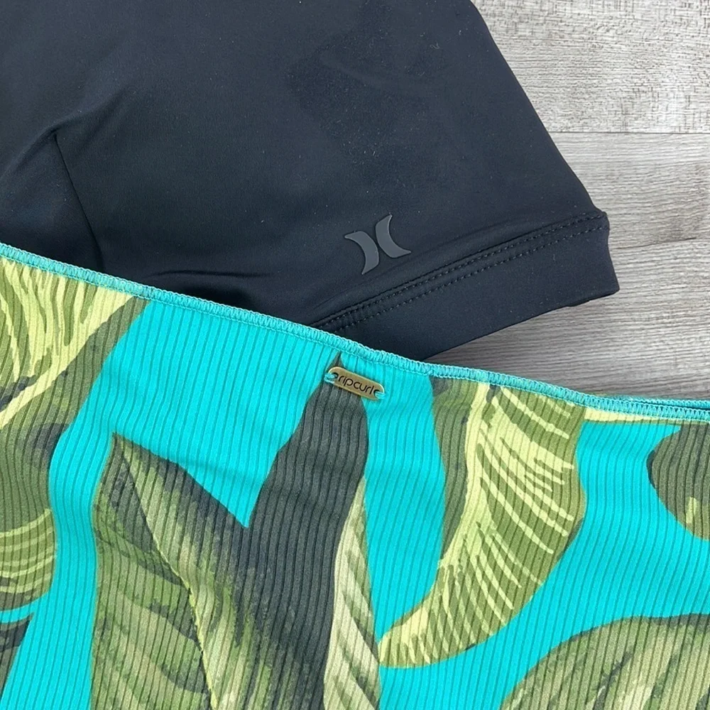 ☀️HURLEY☀️BLACK SPORT TOP COCO BEACH CHEEKY HIP BIKINI SET